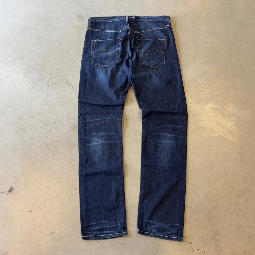 Lee Cooper Mens Straight Leg Denim Jeans Dark Wash Blue Size 34x34